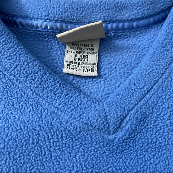 L.L. Bean Polartec V-Neck Pullover Fleece Womens S Regular Stretch Blue - Picture 4 of 8